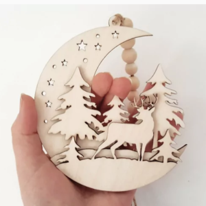 Deer and Moon Ornament