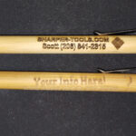 Laser engraved bamboo pens