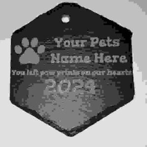 small hex shaped pet memorial stone