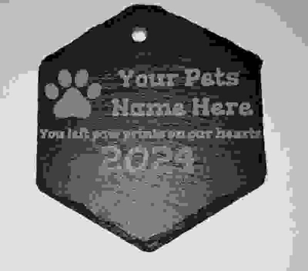 small hex shaped pet memorial stone