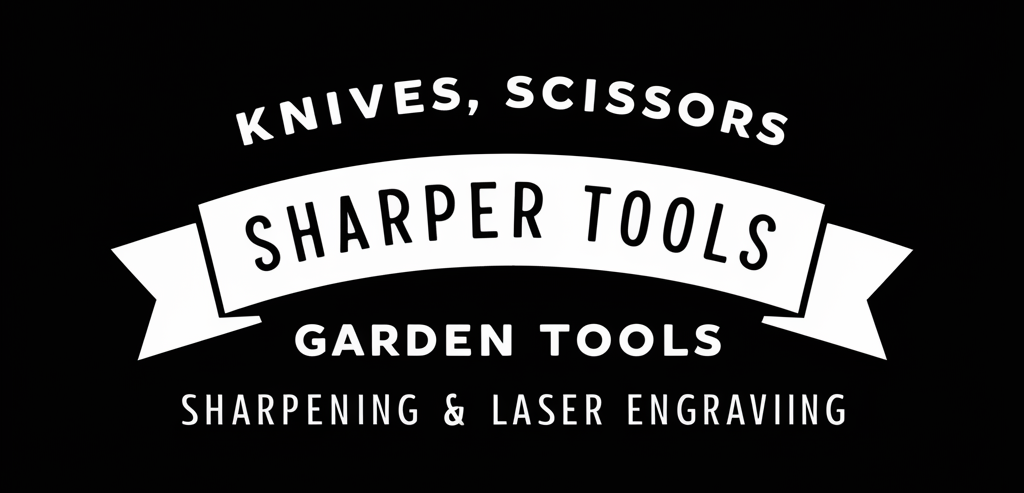 knife, scissor, garden tool sharpening and laser engraving